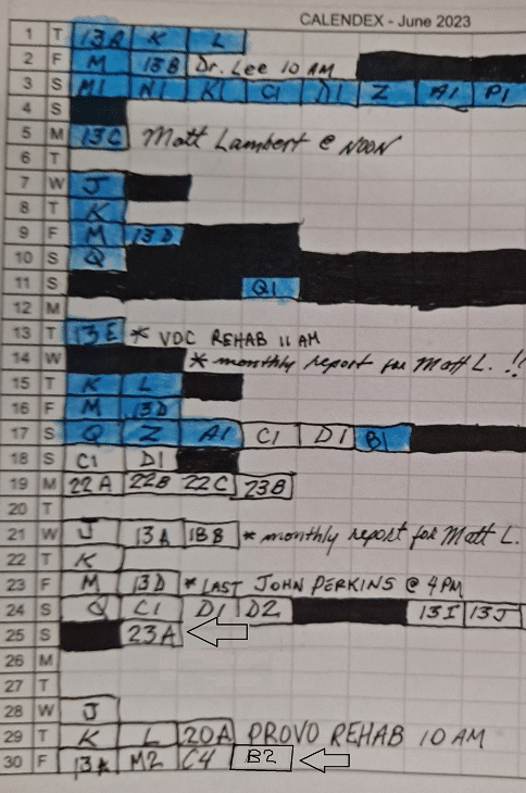 Tom's Calendex method